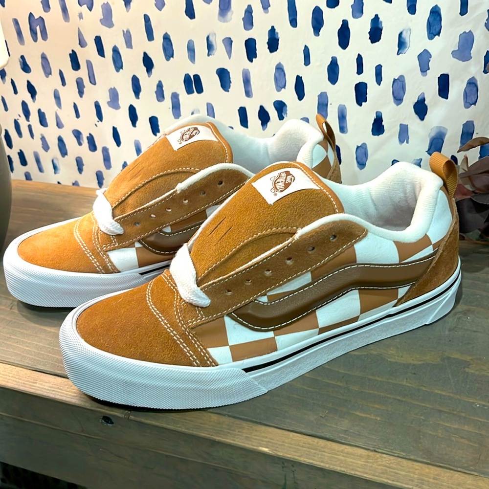 Vans Men’s Knu-Skool 'Mega Check Brown Sneakers - NEVER WORN!